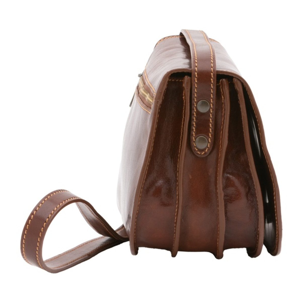 Borsa a tracolla da donna - Modello False - Vera pelle - 24.0 x 17.0 x 11.0 cm