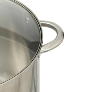 Marmite avec couvercle en inox 13L