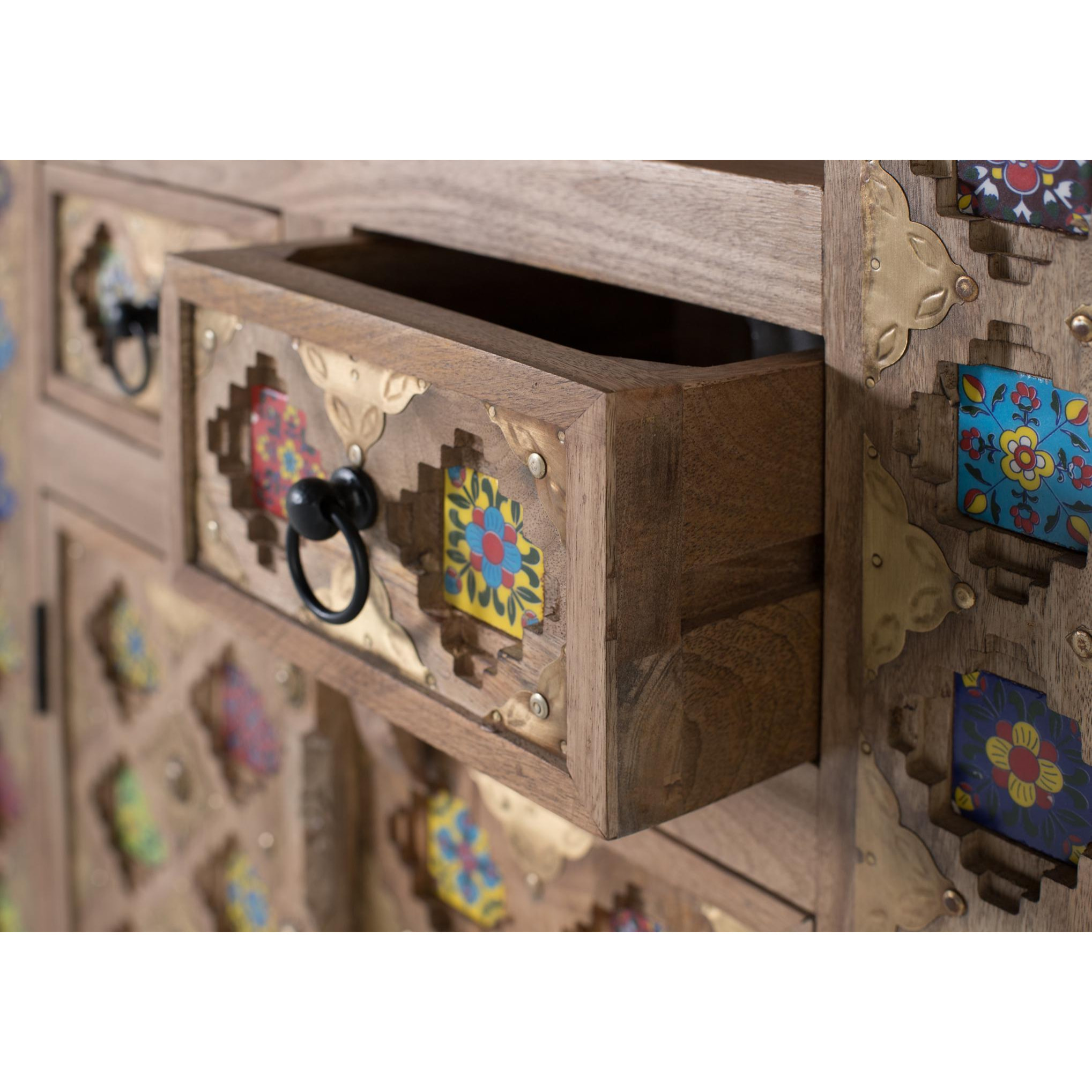 Librería de Madera de Mango 90 Cm Estilo Artesanal Étnico
