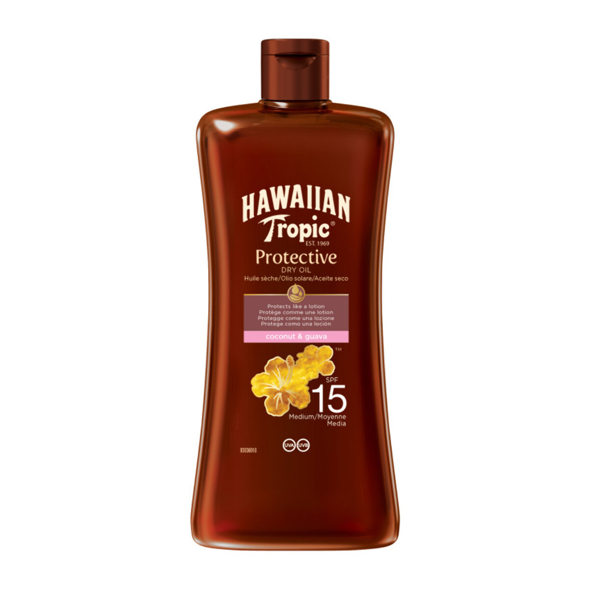 Pack de 2 - Hawaiian Tropic - Huile solaire SPF 15 – Noix de coco & goyave – 100ml