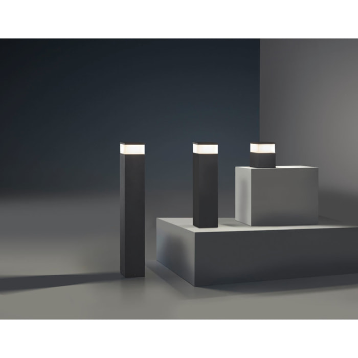 LEDS C4 Baliza IP54 Cubik E27 900mm E27 15 Gris urbano