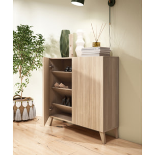 Zapatero Bergen melamina nogal claro patas nogal claro 87x90x27 cm