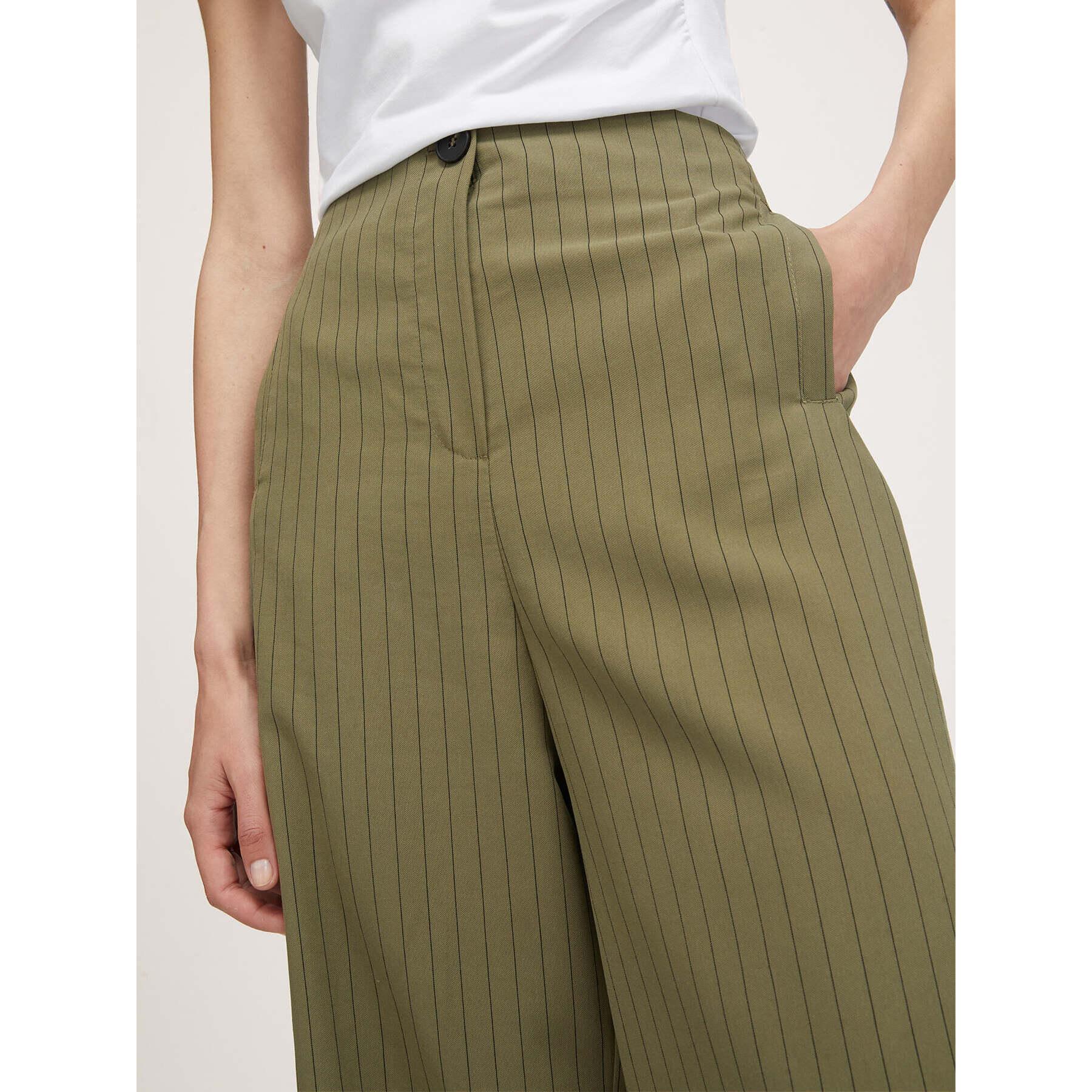 Motivi - Pantaloni cropped gessati - Verde