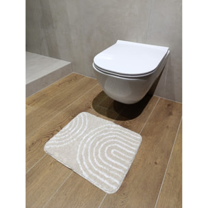 Tapis de salle de bain de 50x40 cm, lavable en machine, beige (SATDPREDWC07BE)