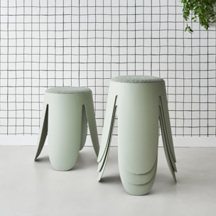 Tabouret empilable bouclette texturée (lot de 4) NIKI