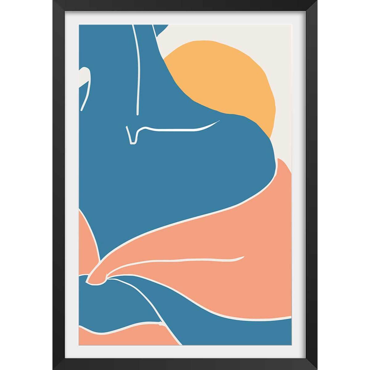 Affiche Douceur d'été Affiche + cadre en bois - Noir