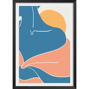 Affiche Douceur d'été Affiche + cadre en bois - Noir