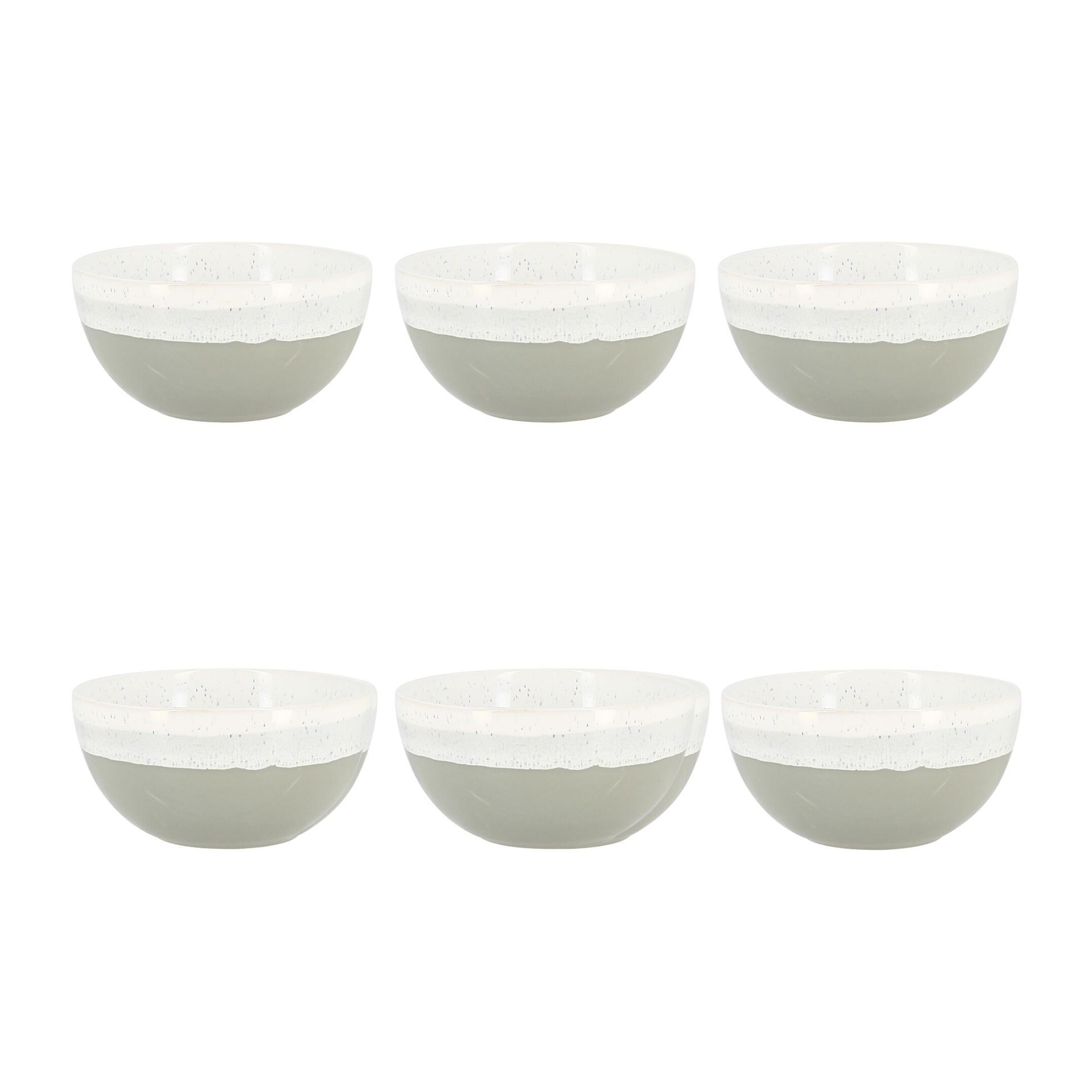 Lot de 6 bols vert amande en grès 57cl RIGA