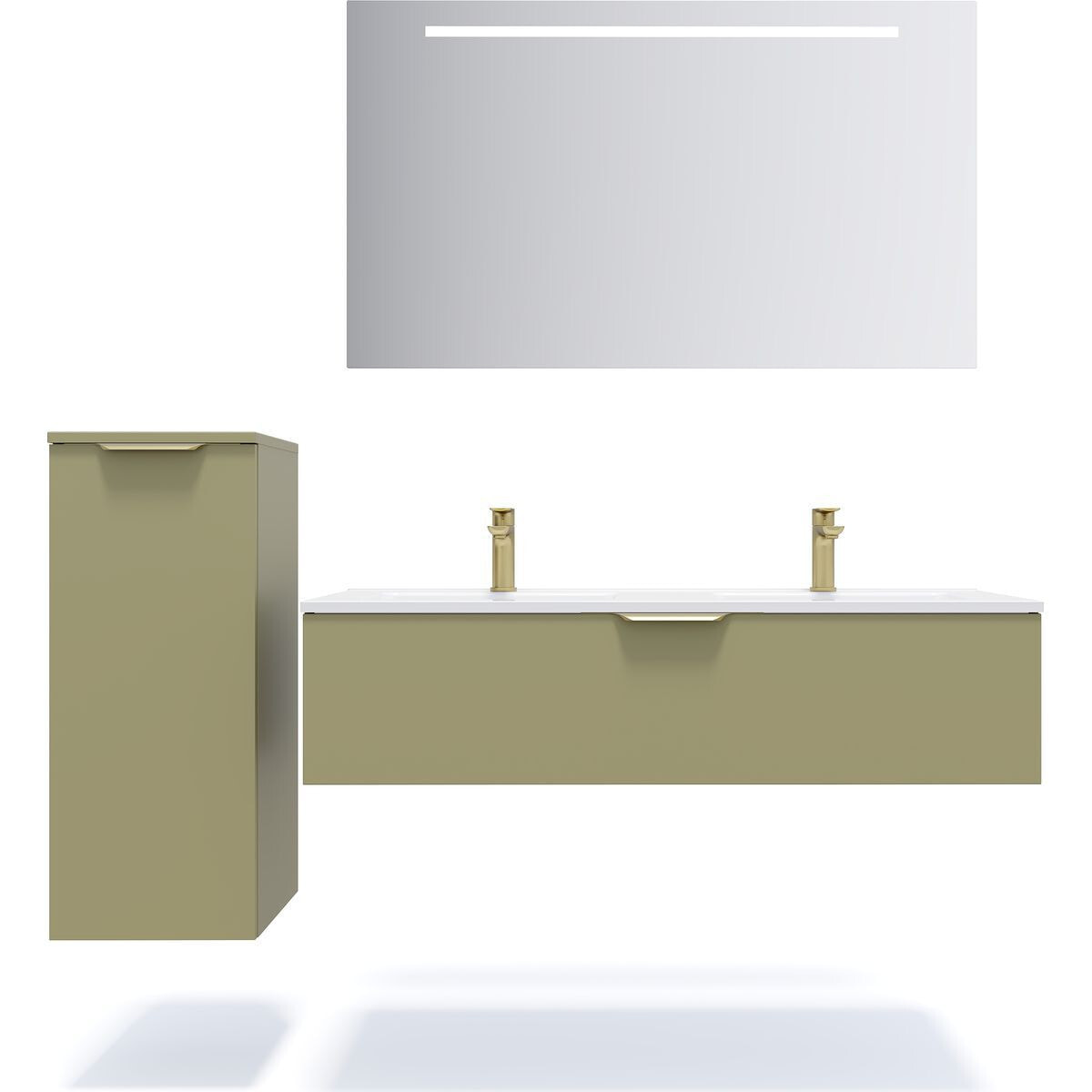 Ensemble double vasque 1 tiroir + miroir - VENICE