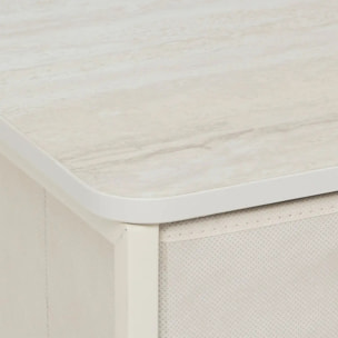 Commode basse Tissa beige 5 tiroirs