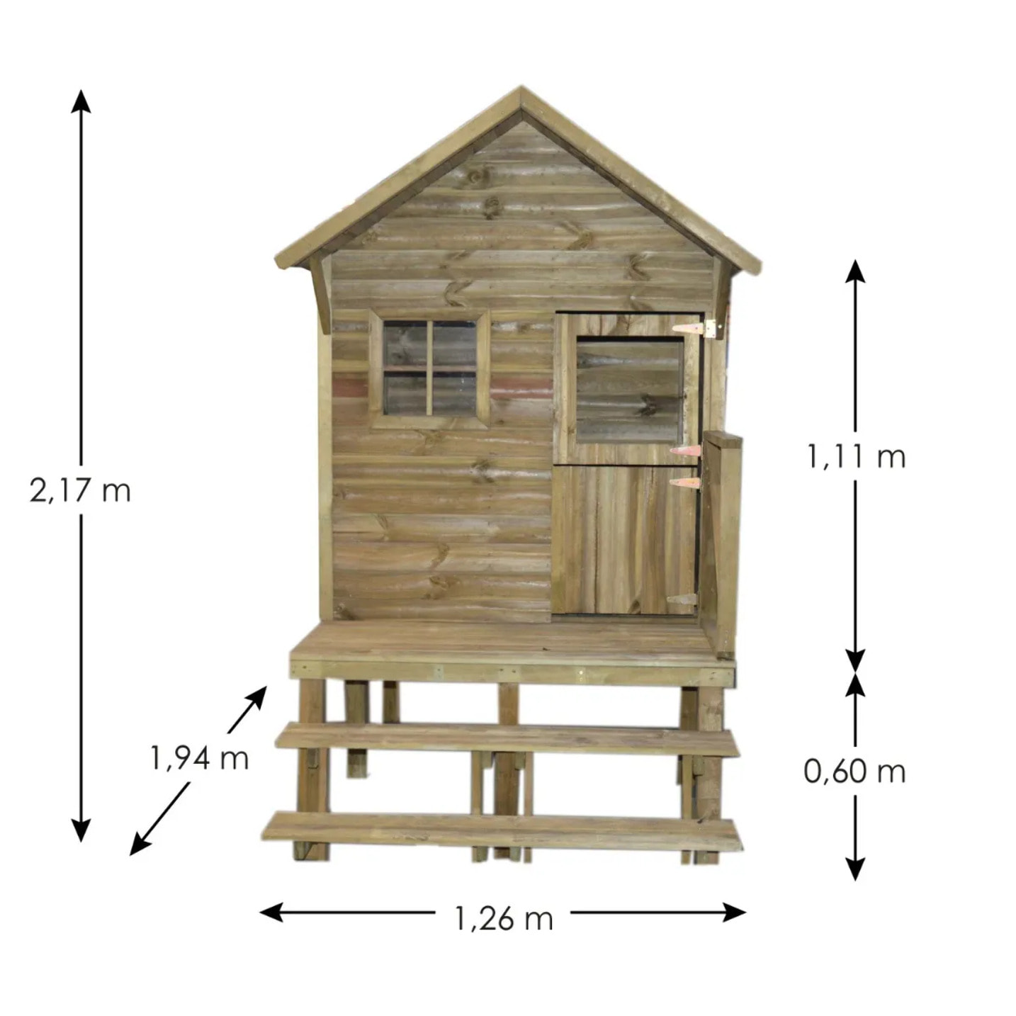 Maisonnette bois sur pilotis LENA - 3 enfants