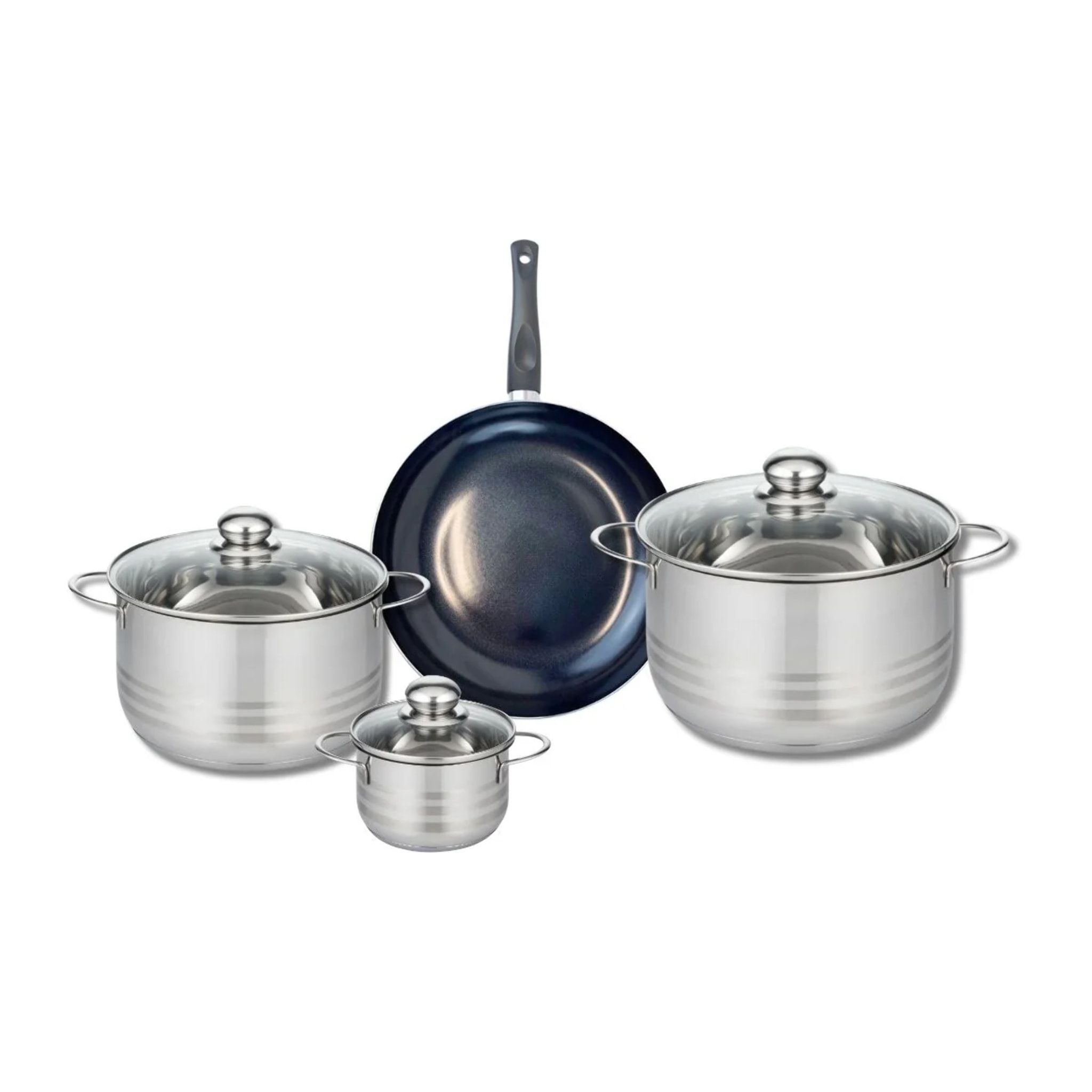 Ensemble de 1 Poêle de cuisson 24 cm et 3 faitouts 12, 20 et 24 cm Elo Prima Brillant
