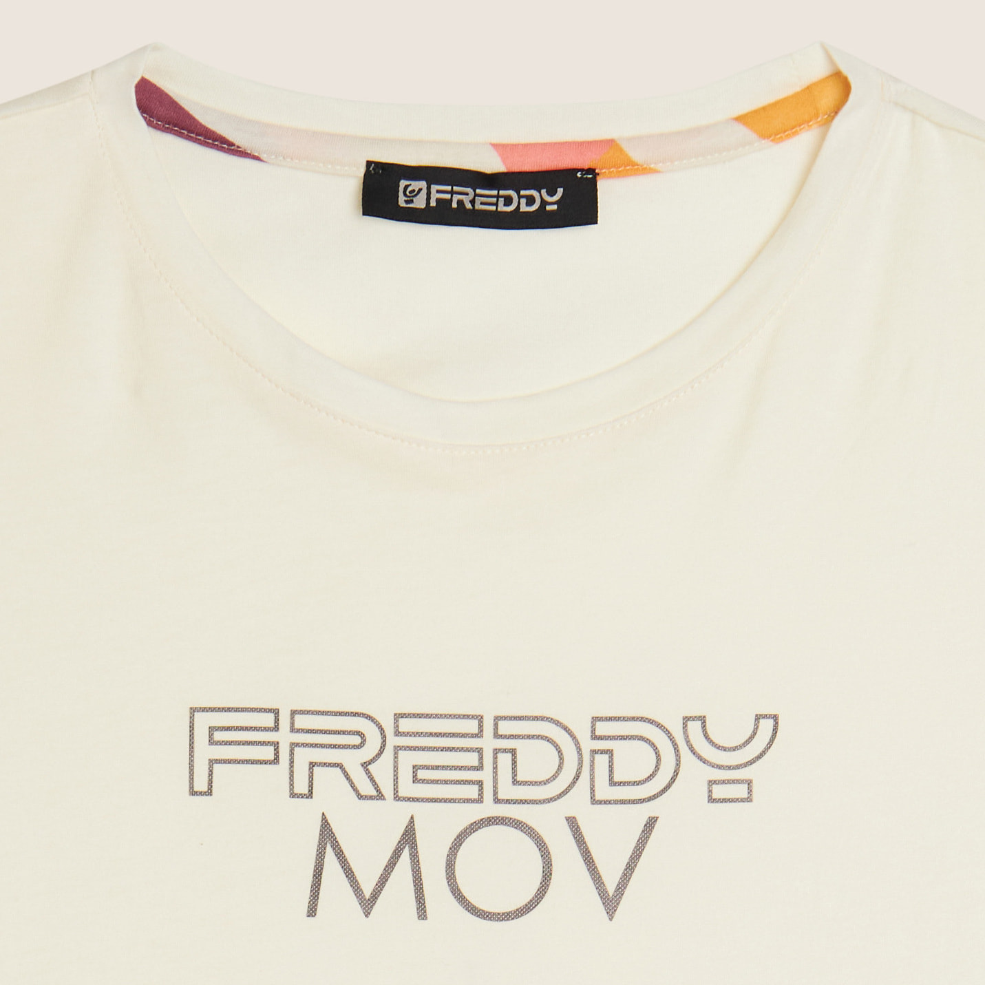 T-shirt Regular con Stampa Metallizzata