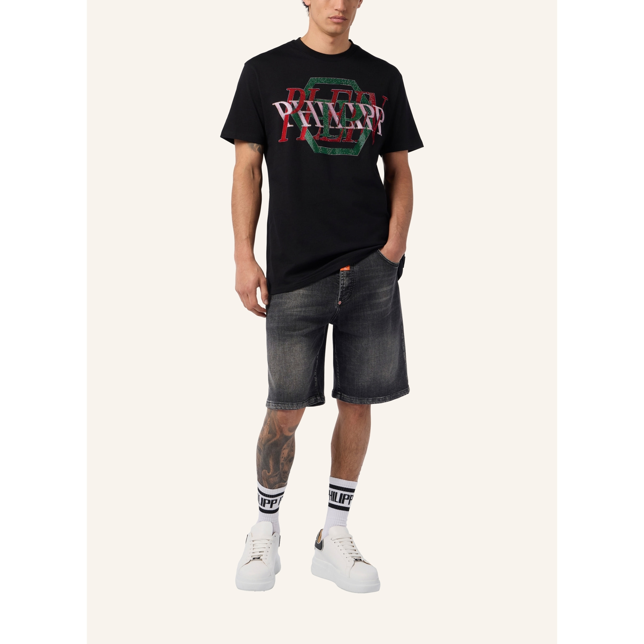 PHILIPP PLEIN T-shirt girocollo a maniche corte HEXAGON