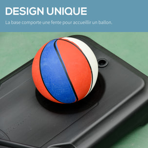 Panier de basketball sur pied hauteur réglable H.160–210 cm lestage roulettes noir rouge