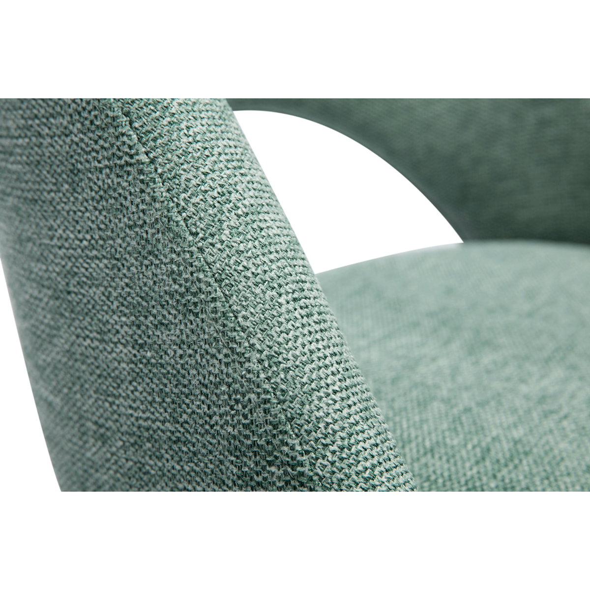 Chaises vintage en tissu effet velours texturé vert céladon et métal noir (lot de 2) COSETTE
