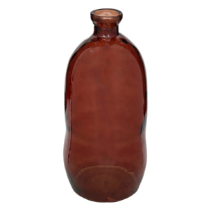 Vase bouteille "Uly" en verre recyclé H73cm ambre