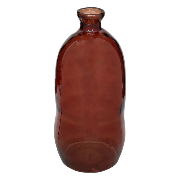 Vase bouteille "Uly" en verre recyclé H73cm ambre