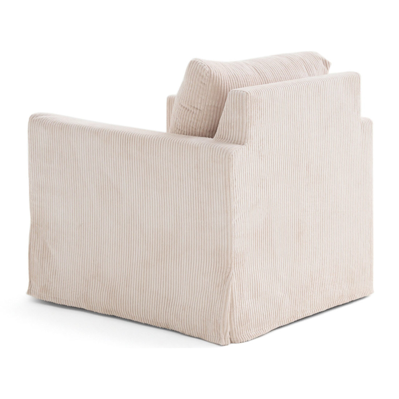 Serena - fauteuil déhoussable en velours côtelé - Beige