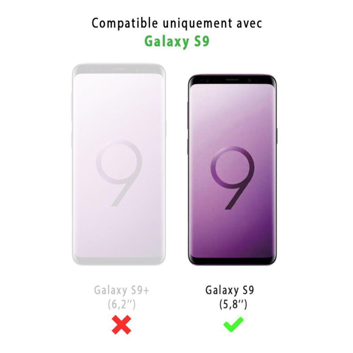 Coque Galaxy S9 Samsung 360 degrés intégrale protection avant arrière silicone transparente