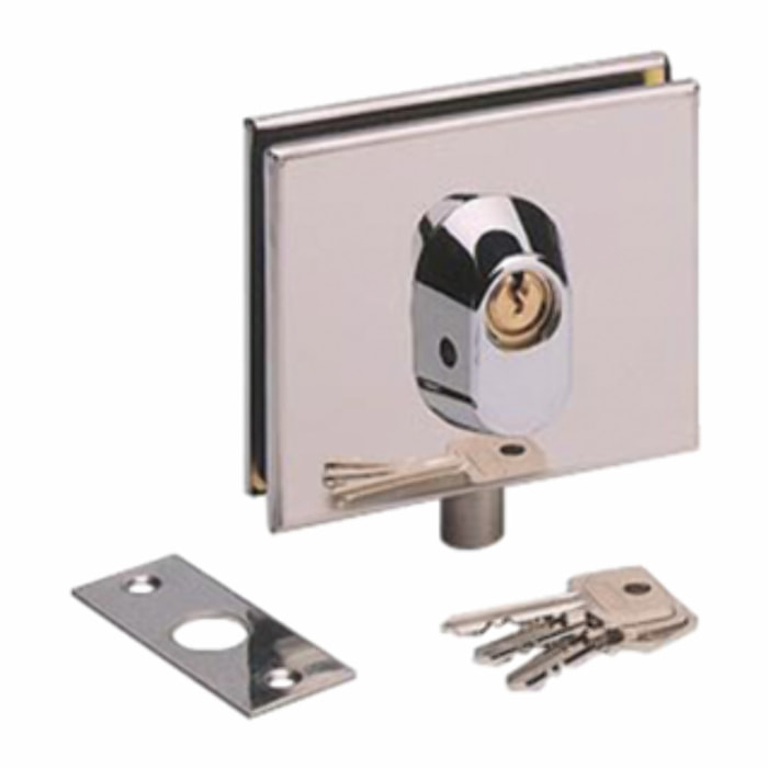 Serrure basse inox poli METALUX pour porte en verre - NM60411000