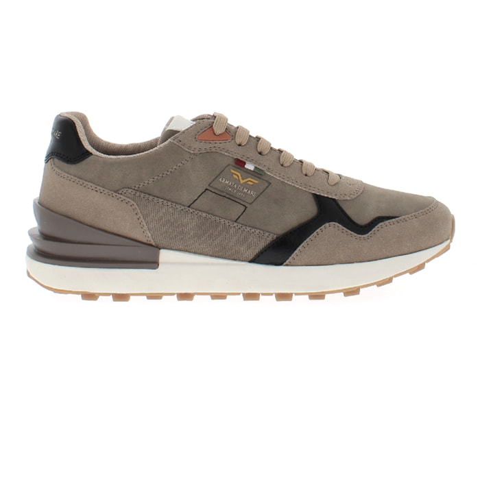 Armata di Mare Scarpe Uomo Sneakers Casual Stringate con Soletta Rimovibile in Memory Foam AMU W24D640 Taupe