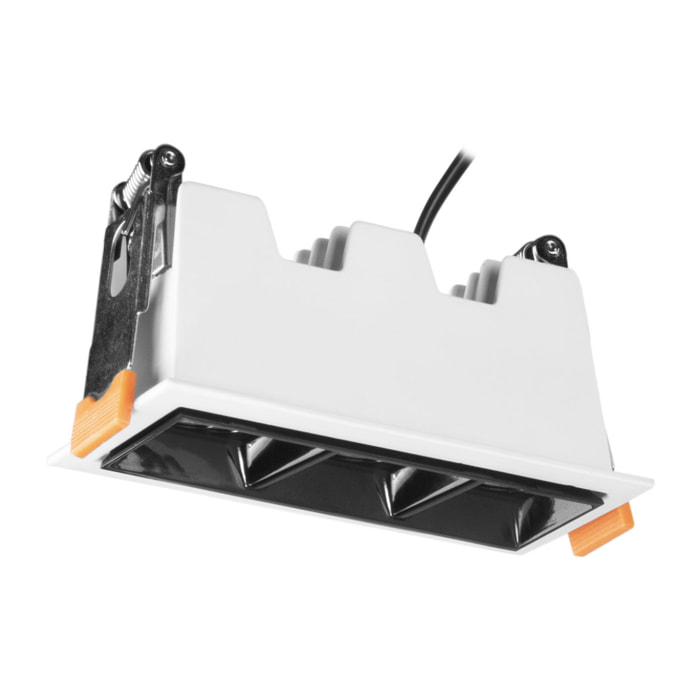 Forlight Jim - Downlight Empotrable de Techo LED Triple Rectangular Luz Cálida 3000K de Aluminio Color Blanco 94x44mm