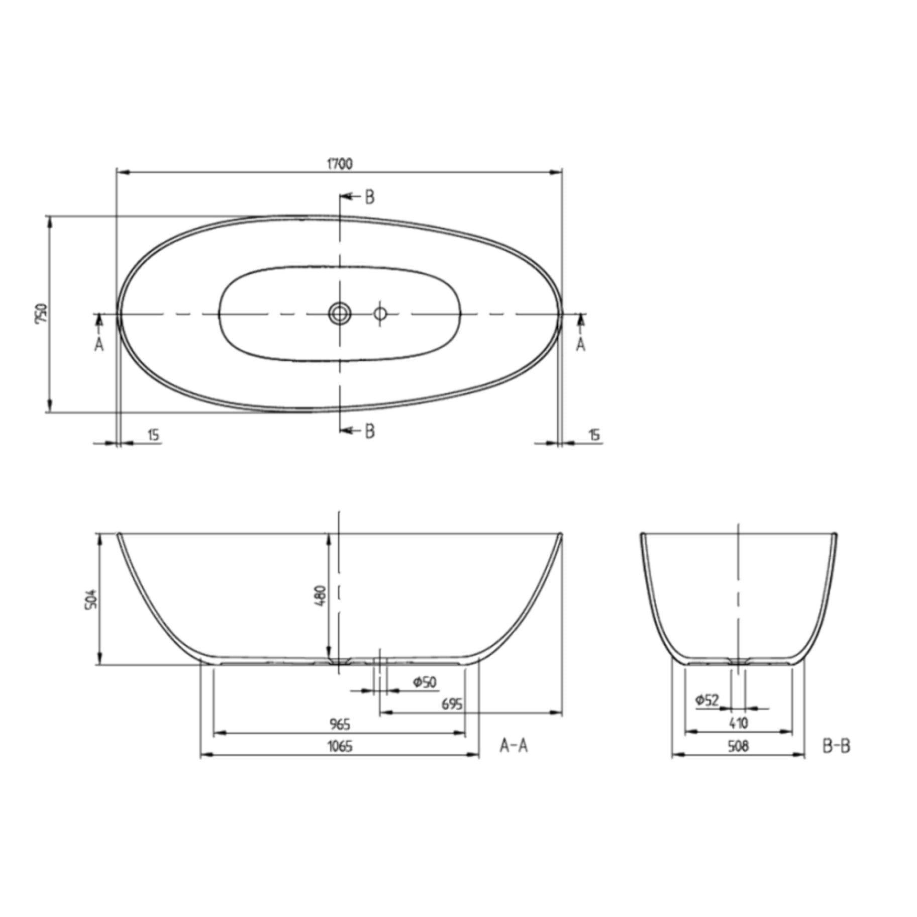 Baignoire ilot Antao quaryl vert