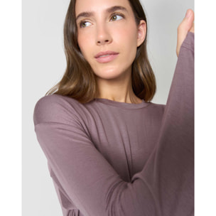 Pijama largo viscosa berenjena