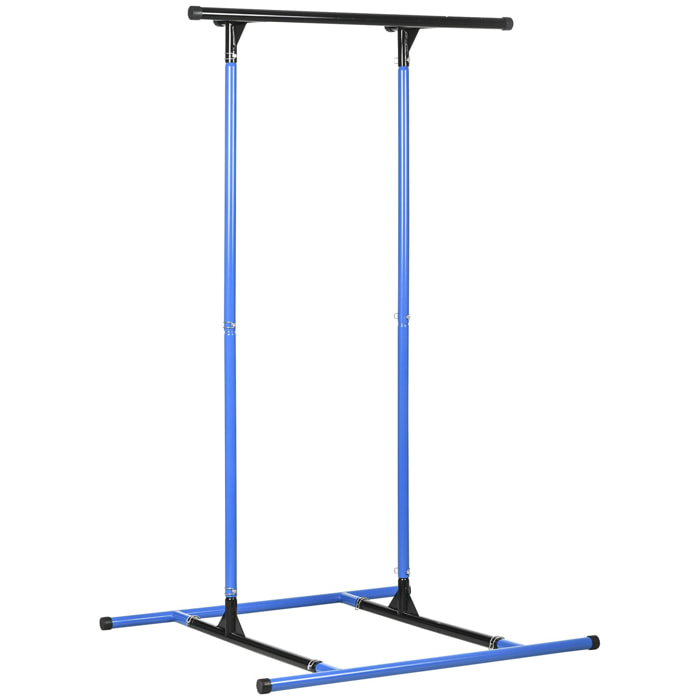Gravity squat rack de traction portatif - barre de traction démontable - charge max. 100 Kg - acier renforcé bleu noir