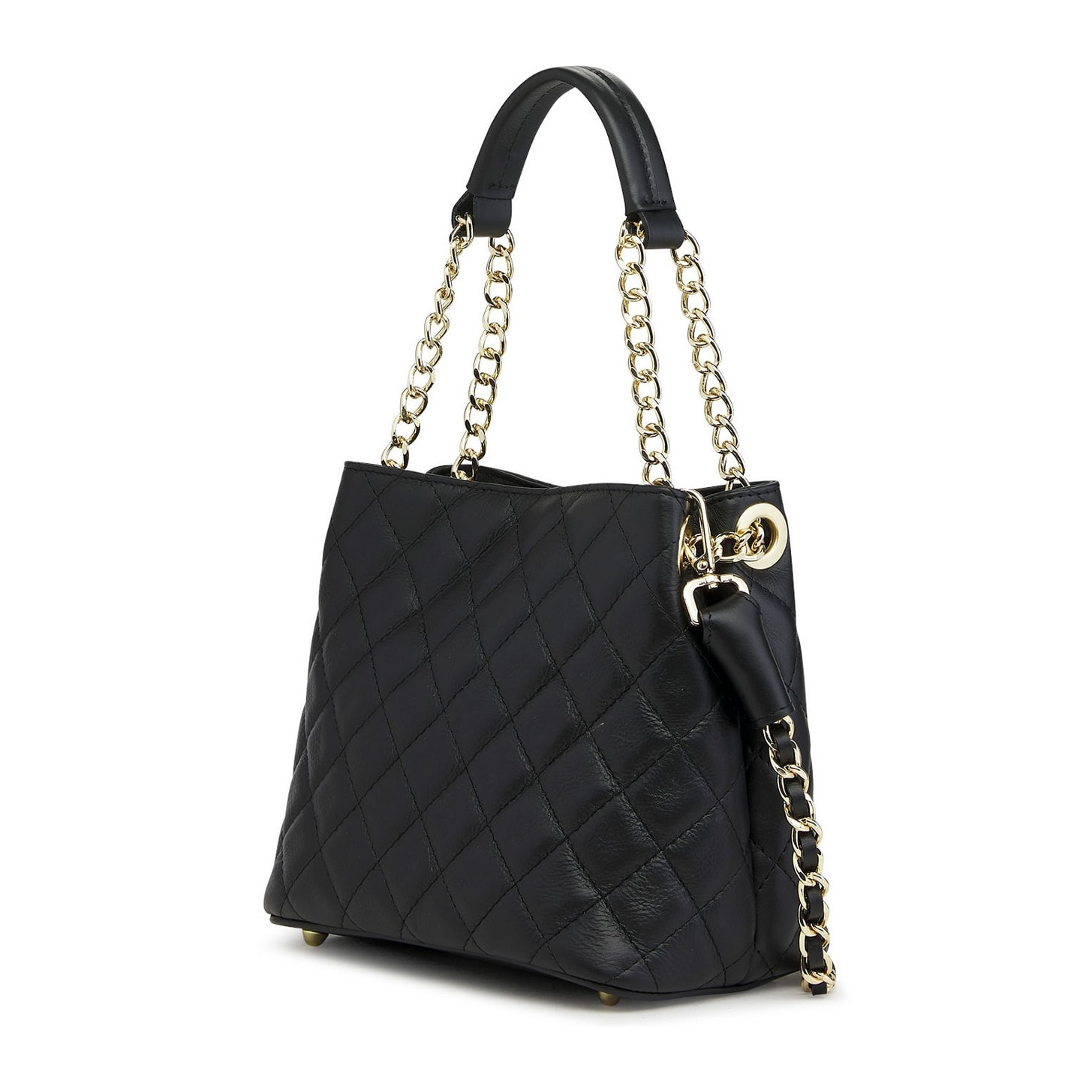 Borse Donna colore Nero-in pelle Made in Italy 21x24x14cm