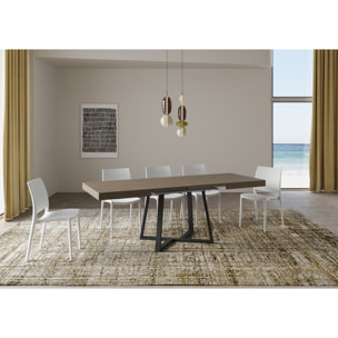 Tavolo allungabile 90x120/224 cm Zeplir tortora gambe antracite