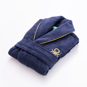 Albornoz s/m 420gsm 100% algodon c/ logo bordado azul marino core benetton