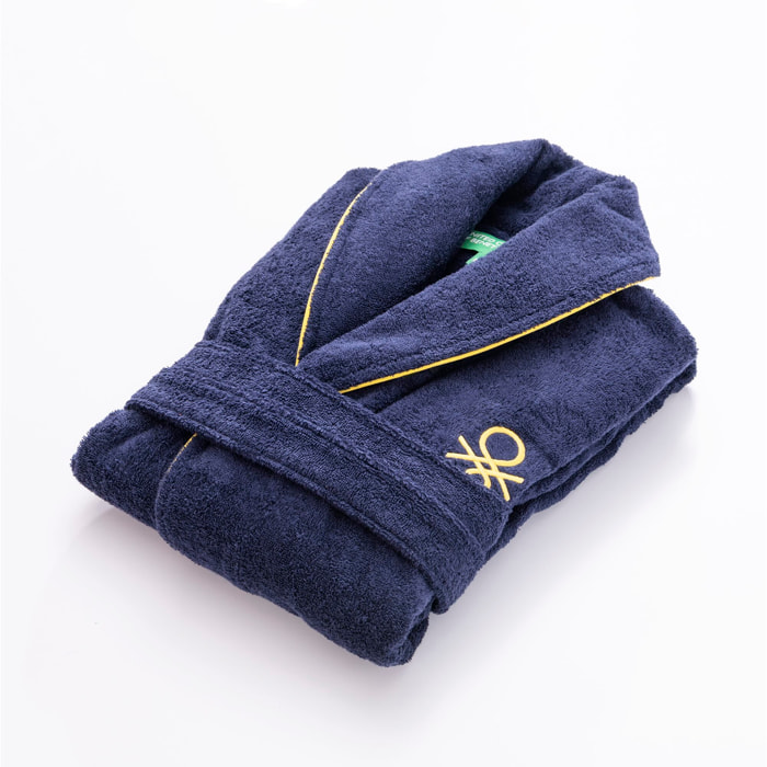 Albornoz s/m 420gsm 100% algodon c/ logo bordado azul marino core benetton