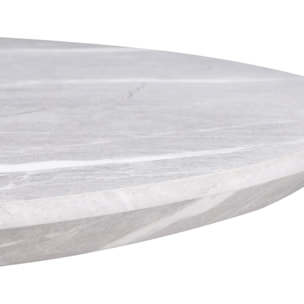 Tavolo tondo 120 cm top effetto marmo chiaro e gambe nere - Gabry