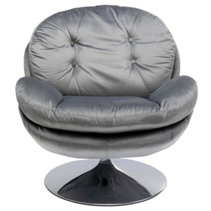 Fauteuil pivotant Cosy velours gris Kare Design