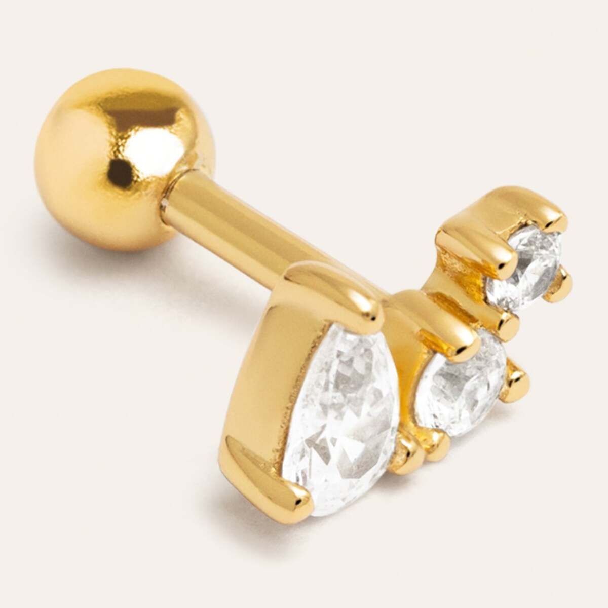 Pendiente Suelto Celeste Plata Baño Oro