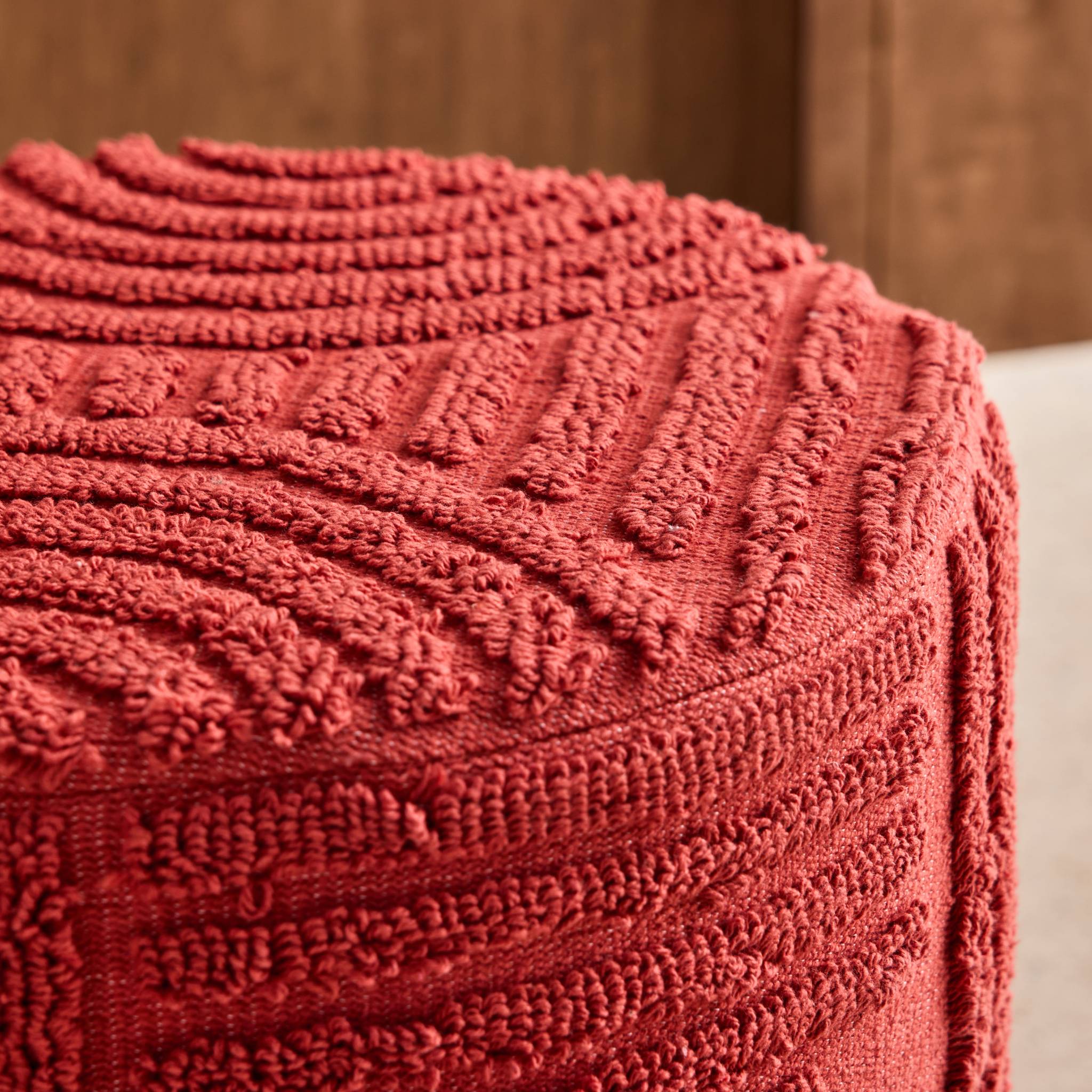 Pouf rond bouclette tuftée NUBA