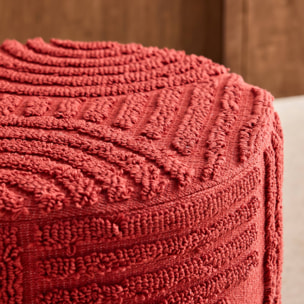 Pouf rond bouclette tuftée NUBA