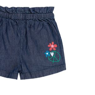 Bermudas denim de bebé niña