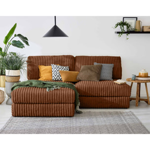 Jasper - module d'assise - en fausse fourrure côtelée - Rouille