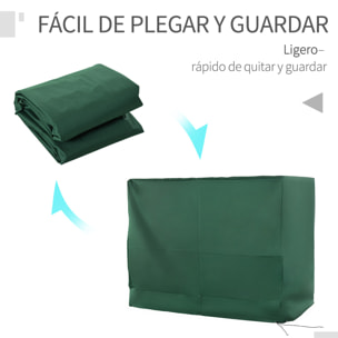 Funda Balancín Jardín Funda Columpio Jardín Exterior Cubierta de Columpio con Cordones Ajustables Impermeable Anti-UV 240x133x185 cm Verde