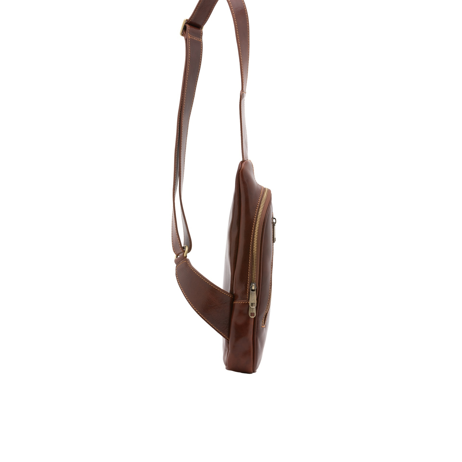 Borsa a tracolla uomo in vera pelle - Modello False - Made in Italy - 35.0 x 16.0 x 5.0 cm