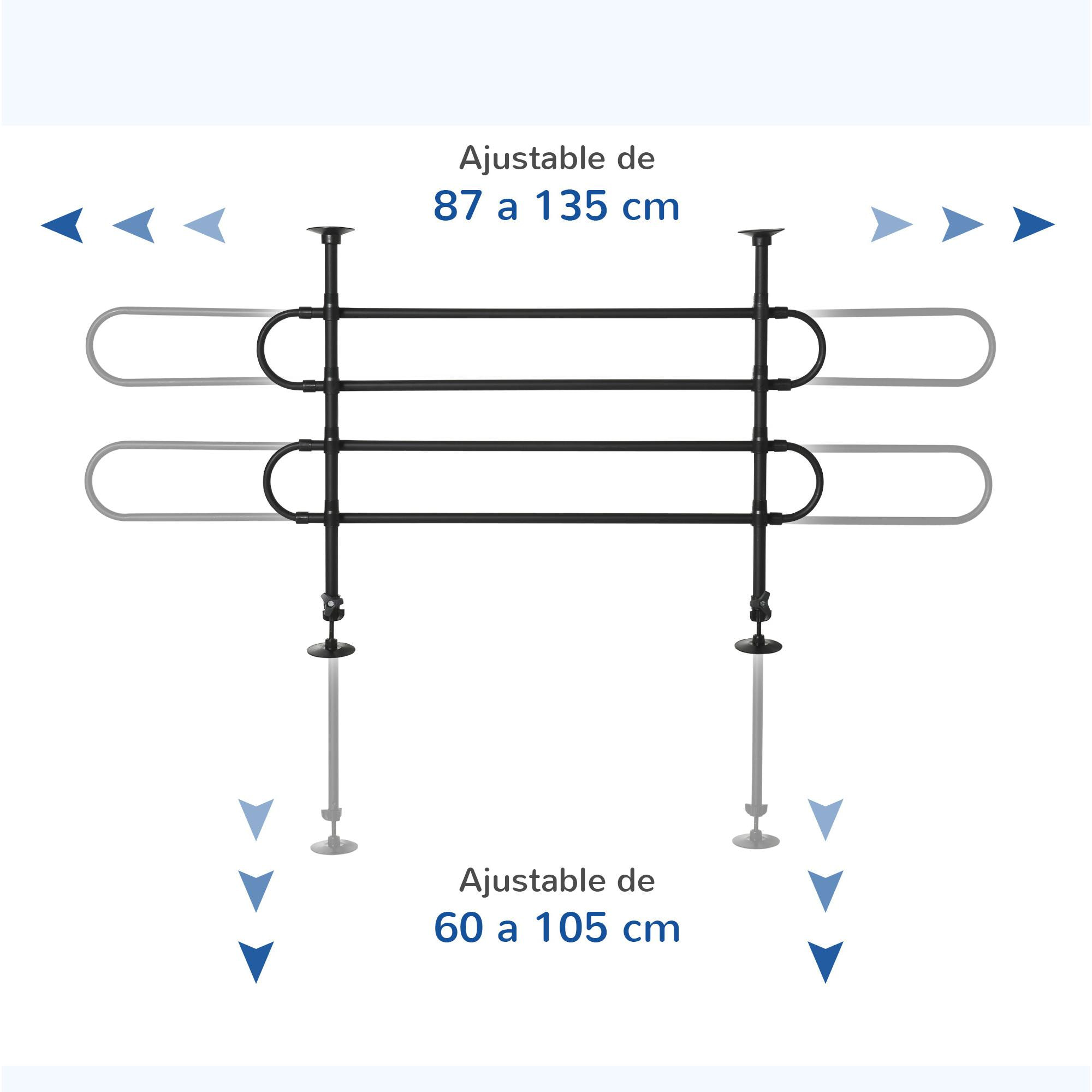 Separador de Coche para Perros Ajustable en Ancho y Altura Acero 87-135x60-105cm