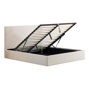 Lit Coffre en velours beige Nemesis
