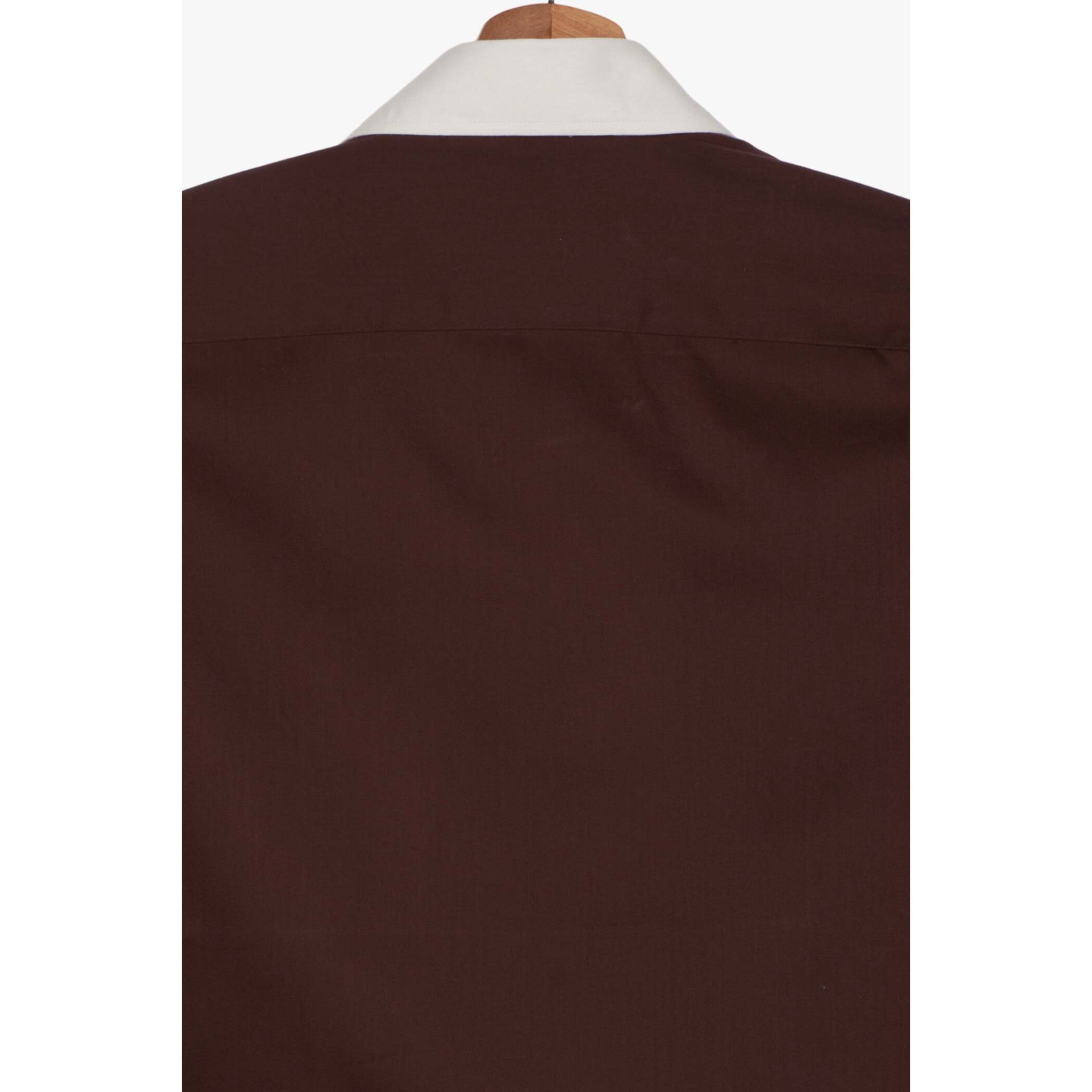 Camicia Uomo 1 Bottone Francese Slim Satin Unito Marrone