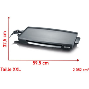 Plancha électrique SEVERIN KG2397 à poser, 59.5x34.5 cm