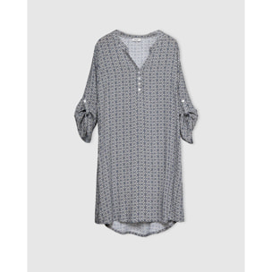 Vestido viscosa mandolia azul marino