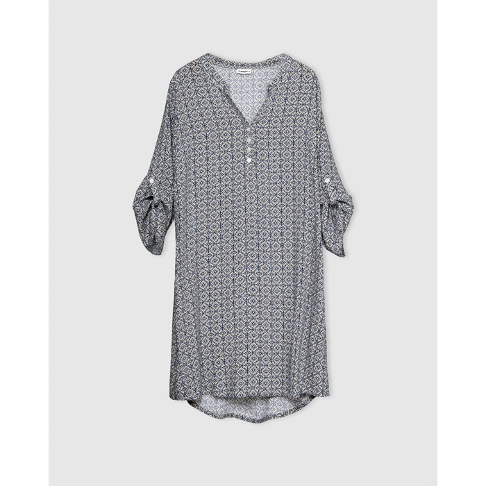 Vestido viscosa mandolia azul marino