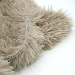 Couverture imitation poils longs - Longwool Beige Taupe - 220x240cm - 450g/m²